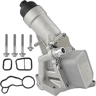 Upgrade Aluminum Engine Oil Cooler Filter Housing with Gasket, Bolts Compatible with 2016-2022 BMW F