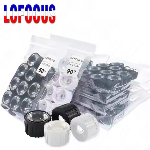 50set 5 8 10 15 25 30 45 60 90 120 Degrees LED Lens 20mm PMMA Lenes + Bracket For DIY 1W 3W 5W Chip 