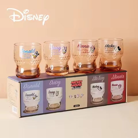Disney Mickey Mouse Glass Mickey Minnie Drinking Glass Donald Duck Daisy Retro Household Milk Beer J