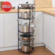 5-Layer Kitchen Pot Rack Cookware Shelf Sturdy Pan Storage Organizer Iron Pot Rack Kitchen Storage C