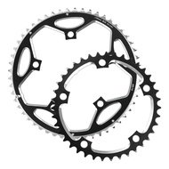 Road Bike Chainring Aluminum Alloy 130BCD Round 39-53T Chainring Black