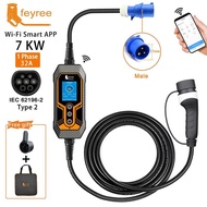 Feyree Portable EV Charger 7.6kW (CEE Plug + App) Type2 Portable AC Charger (Free Testing at VEO Cyb