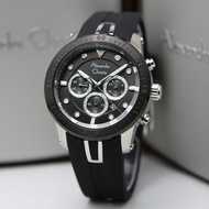 Alghani Watch Jam Tangan Pria Alexandre Christie AC 6533 MC RTBBA Chronograph Men Black Dial Black R