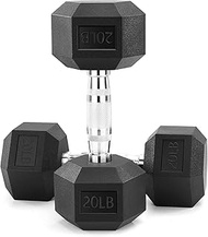 Hex Rubber Dumbbell Weight, Solid Steel Dumbbell Pair of 2, Heavy Dumbbells for Men Women Home Gym E