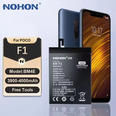 NOHON Battery for Xiaomi Pocophone F1 F2 F3 F4 GT F5 F6 Pro Redmi K40 K50 K30 K70 Replacement Phone 