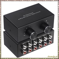 [S D K G] Bi-Directional 4-Way RCA Stereo Audio Switch L/R Sound Channel Audio Switcher,2 in 4 Out o