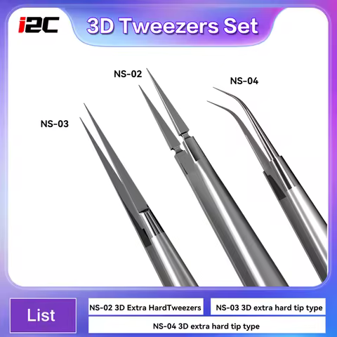 i2c NS-01/02/03/04 Extra Hard Type Super Alloy Tweezers 2.5D 3D Professional Maintenance Tools Mobil