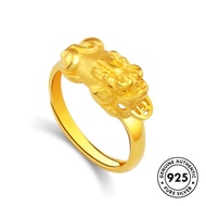 Hipster S925 Silver Fashion Gold-Plated Open Ring Simple Gold Ring