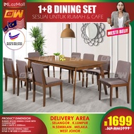 CT102D CC508 1+8 Seater Solid Wood Dining Set Kayu / Dining Table / Dining Chair / Meja Makan / Keru