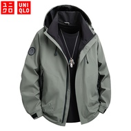 UNIQLO Waterproof Jacket Men's Hooded Jacket Windproof Waterproof Breathable Mountaineering Jacket