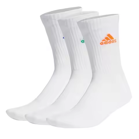 Adidas Men's and Women's Sports Socks - 3-Pack: Neon Red, Bright Blue, and Turf Green - Breathable M