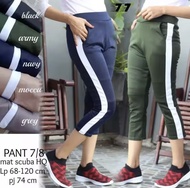 Celana Senam Wanita 7/8 Stripe Bahan Streach Melar Jumbo Training Olahraga Jogging Renang Santai