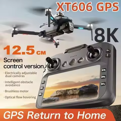 Original XT606 GPS Drone 4K Professional 8K HD Dual Camera Gimbal 360°Obstacle Avoidance Brushless R