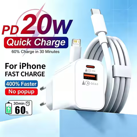 20W PD USB C Multi-Port Fast Charger For iPhone 14 13 12 11 Pro Max 14 13 7 8 Plus X XR XS Max Quick