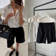 【SR-STUDIO】elborn   2025 夏季新款 韩国设计师 双褶皱 休闲 短裤 0TNA