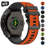 22mm 26mm Silicone Nylon Strap For Garmin Fenix 8 Pro E 7X 7 6X 6 Pro 5X Instinct 3 2 Solar Sport Wr