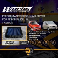 Works Engineering Washable Drop In Replacement Air Filter Kenari Kelisa Penapis Udara Car Intake Par