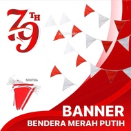 MERAH PUTIH Joyful Red and White Triangle Flag Banner / Republic of Indonesia Anniversary Banner 17 