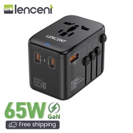 LENCENT GaN III 65W International Travel Adapter Universal Travel Charger with 1 USB-A & 3 USB-C PD