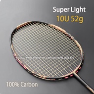 Lightest 10u 52g 100% Full Strung Badminton Rackets Professional G4 Chinese Loong Racquet With Bags 