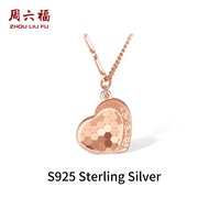 Zhou Liu Fu Zhou Liufu สร้อยคอเงินสเตอร์ลิง S925โรแมนติกรักตลอดไปรูปร่างสร้อยคอพร้อมจี้40 + 5ซม. D06