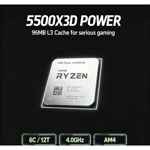 AMD 5500X3D Gaming Desktop Processor 7 Nanometer 105W DDR4 AM4 Chip Without Cooler