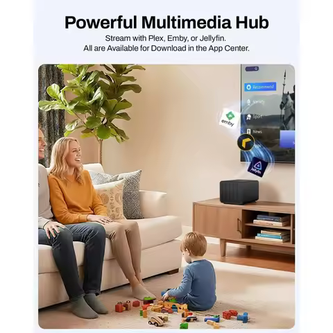 4-Bay NAS Storage Intel x86 Quad-Core CPU 4GB RAM 2.5GbE LAN Network Attached Storage Multimedia Ser