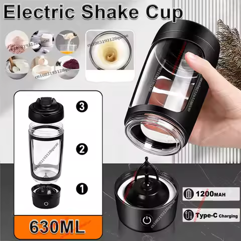 630ml USB Electric Portable Whey Protein Shaker bottle Fully Automatic Stirring Cup Rechargeable Gym