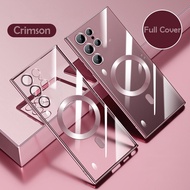 Topewon Luxury Plating Shockproof For Samsung S25 S24 S23 S22 Ultra S21 Plus Transparent Lens Glass 