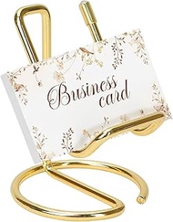 KH866 Business Card Holder Display Cute Metal Gold for Desk Desktop 1 Pack Suitable for Men and Wome