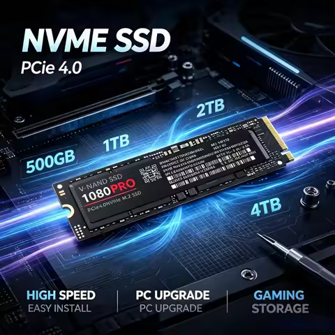 New 1080PRO M.2 2280 NVMe PCIe4.0 SSD, 500GB 1TB 2TB 4TB Options, High Speed SSD For PS5 Gaming Lapt