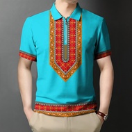 Filipiniana Modern Polo for Men Comfortable Zipper Polo for Men Retro Ethnic Print Mens POLO Shirt
