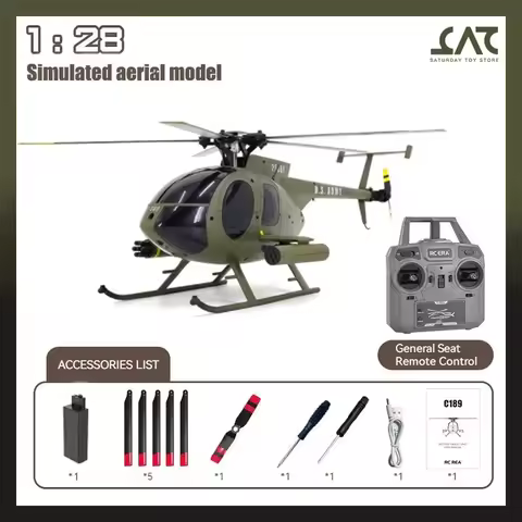 RC ERA C189 Bird Md500 1:28 Remote Control Helicopter Drone Model Four-Channel Rc Helicopter Green M