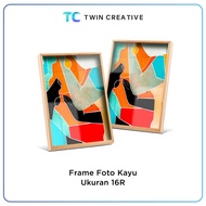 Dutch Teak Minimalist Table Frame Certificate Photo Frame Wall Display Decoration 53,8x43,6 cm - 16R