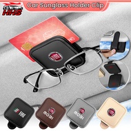 Fiat Universal Car Sunglasses Holder Sun Visor Magnetic Leather Multifunction Mount Ticket Card Eyeg