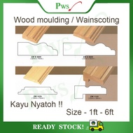 Wainscoting Frame / Wood Moulding / Wainscoting Decoration Bingkai Wood Rail Kayu Nyatoh Solid wood - CW0005 - CW1143