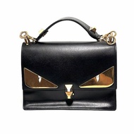 ️FENDI 黑金小怪獸休閒翻蓋   手提肩背斜背包 25*18*12 98新配件塵袋