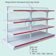 Rak Minimarket Double 3025 - Rak Island Gondola - Rak Dua Sisi Untuk