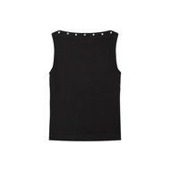 Girlfriend Comfort - Jules Studded Tank (พร้อมส่ง) - เสื้อกล้ามคอปาดตกแต่งหมุดกระดุมเงิน (มีให้เลือก