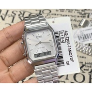 Casio AQ-230A-7A Vintage Trending Color Silver Dial Analog Digital Unisex Watch