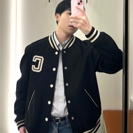 7HRC CEL #Letter Embroidery Casual Black Jacket Baseball Uniform Wool Jacket Men Women