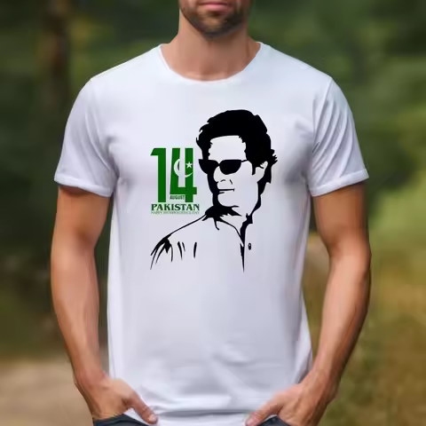 14th August Happy Independence Day T-Shirt Imran Khan Gift Top Pakistani Flag T