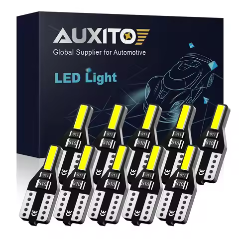 AUXITO 10Pcs W5W T10 LED Bulb 5W5 194 501 Car Interior Light Auto Bulb for Golf 7 Bmw E60 E46 E90 F1