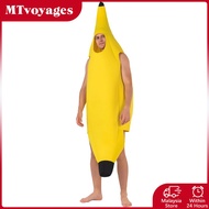 Banana Costume Fruit Jumpsuit Props Suit Banana Suit Dress Up Halloween Costume Funny Fruit