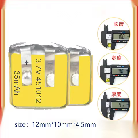 2pcs/package 451012 3.7V Bluetooth Headset battery Rechargeable Lithium Battery with pins