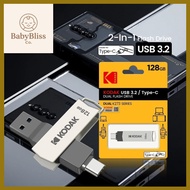 K273 Kodak USB Flash Drive 3.2 Type-C OTG for Fast Transfer File Storage