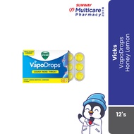 Vicks Vapodrops Cough Drops Honey Lemon 12'S
