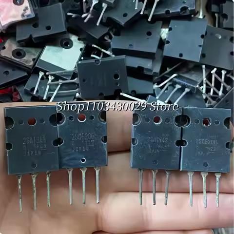 5Pairs(10PCS) Original 2SA1943 A1943 + 2SC5200 C5200 TO-3PL 15A 230V PNP + NPN Darlington Transistor