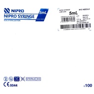 Nipro Syringe 5ML  Luer Lock  SINGLE-USE SYRINGE  100's    EXPIRY 2028   READY STOCK