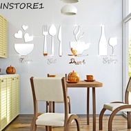 INSTORE1 Mirror Wall Sticker, Acrylic Fork Kitchen Acrylic Sticker, Durable DIY Mirror Spoon 3D Tableware Decal Home Decor